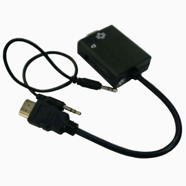 Cabo conversor e adaptador de HDMI para VGA com áudio