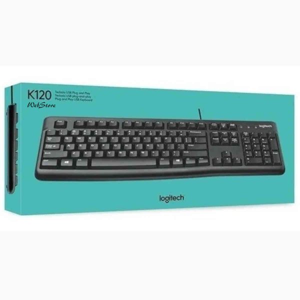 Teclado K120 Logitech USB com fio a prova de água