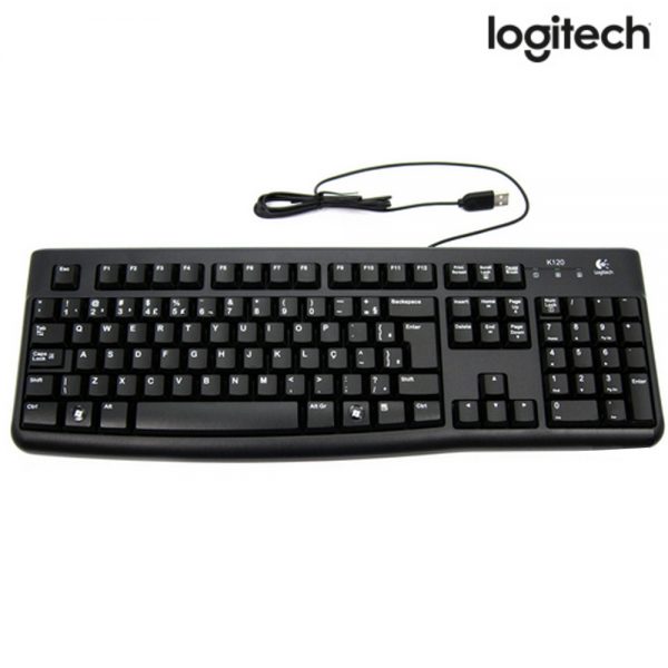 Teclado K120 Logitech USB com fio a prova de água