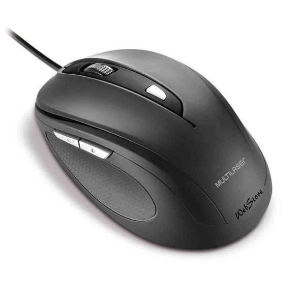 mouse multilaser MO241 preto USB para computador ou notebook