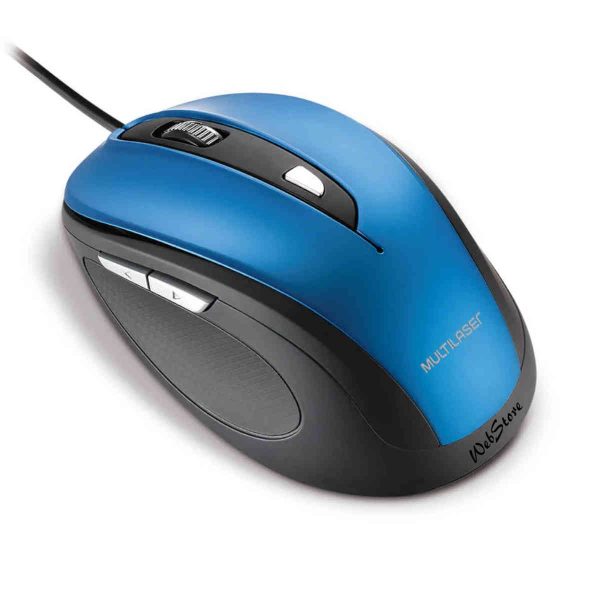 mouse multilaser MO244 azul USB para computador ou notebook