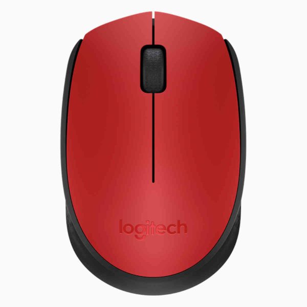 mouse logitech M170 vermelho e preto sem fio e a laser