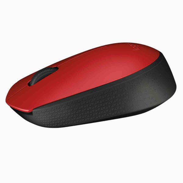 mouse logitech M170 vermelho e preto sem fio e a laser