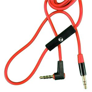 cabo p2 p3 - cabo para headset com microfone - vermelho com 1,50 metro de comprimento