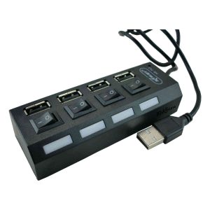 HUB USB 2.0 – 4 portas – botões liga/desliga