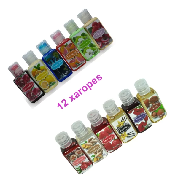 Kit gin London. 12 mini xarope para drinks.