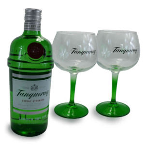 Kit gin Tanqueray e 2 Taças de gin Tanqueray Originais Importadas