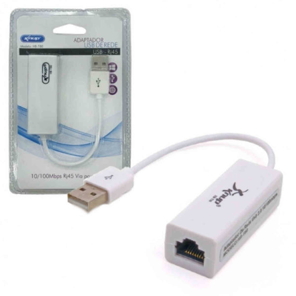 Adaptador de rede USB para computador e notebook com conexão RJ45 x USB