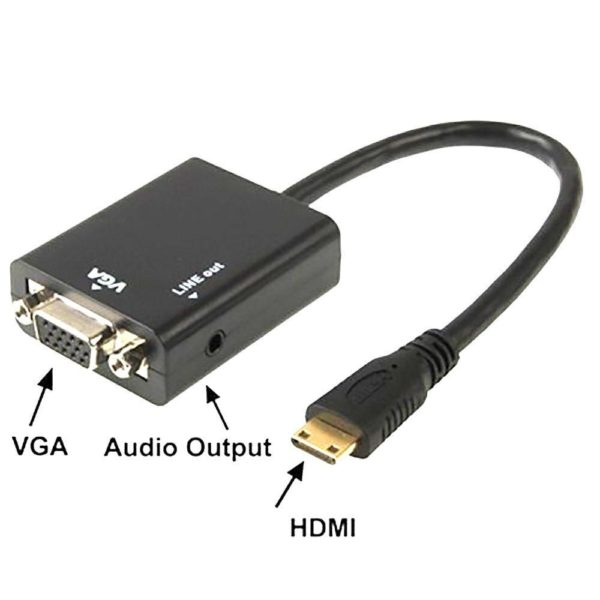 Cabo conversor e adaptador de HDMI para VGA com áudio