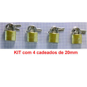 Cadeado kit com 4 cadeados de 20mm