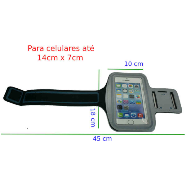 braçadeira para celular cinza