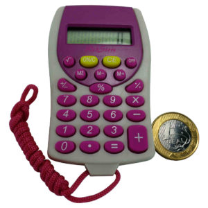 Calculadora de Bolso com Cordão KK-2201 Rosa