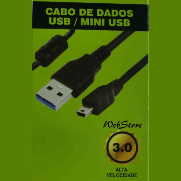 Cabo V3 para ligar o controle do PS3 no console ou outros equipamentos que usam esta porta mini usb