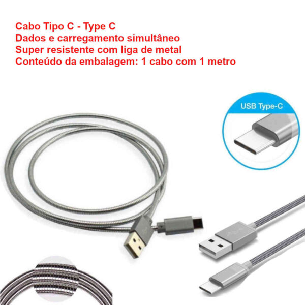 cabo para celular carregamento e dados type C