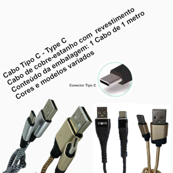 cabo para celular carregamento e dados type C