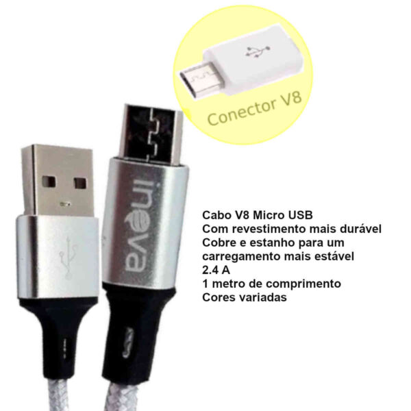 cabo v8 micro usb 1 metro