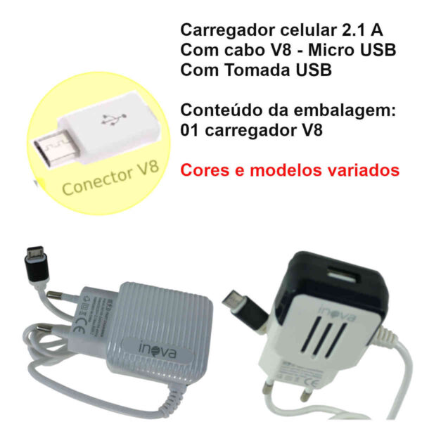 Carregador de celular rápido mais uma usb livre