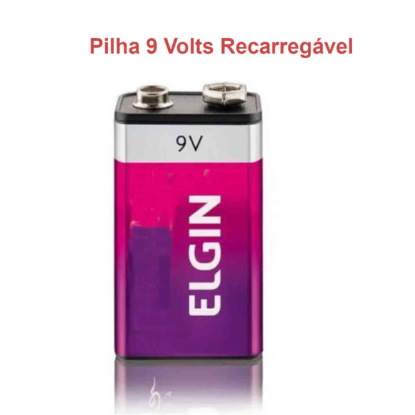 Pilha Bateria 9 Volts Recarregável Elgin