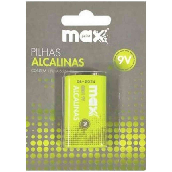 Pilha Bateria 9 Volts Alcalina Maxprint