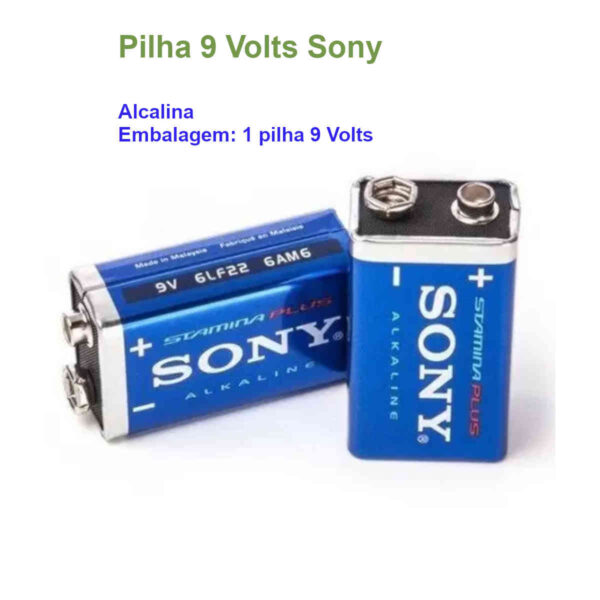 Pilha Bateria 9 Volts Alcalina SONY