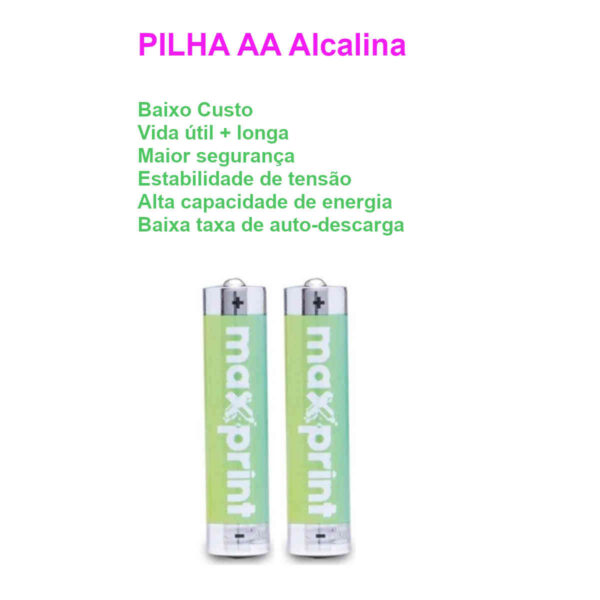 Pilha AA Alcalina Maxprint - Kit com 2 pilhas