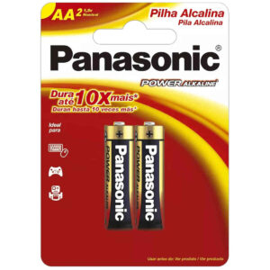 Pilha AA Alcalina Panasonic - Kit com 2 pilhas