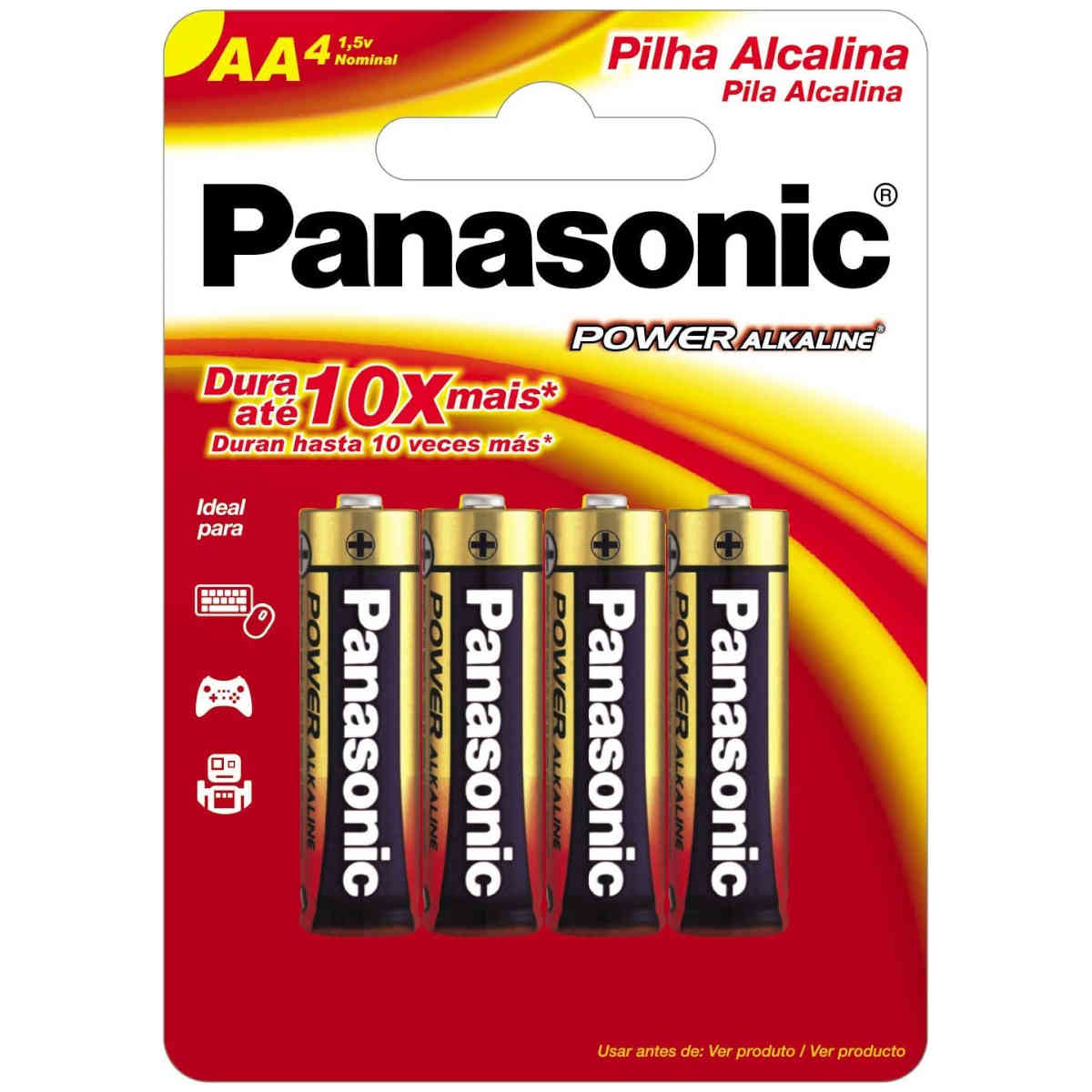 Pilha AA Alcalina Panasonic - Kit com 4 pilhas