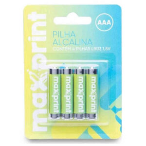 Pilha AAA Alcalina Maxprint – Kit com 4 unidades