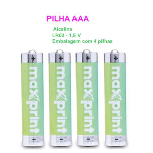 Pilha AAA Alcalina Maxprint – Kit com 4 unidades