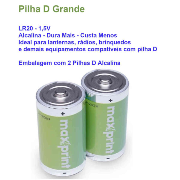 Pilha D Grande Alcalina Maxprint