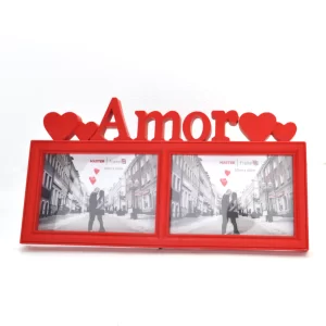 Porta retrato de mesa para fotos Amor Vermelho