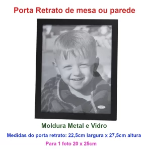 Porta Retrato Estilo Clássico decoração Moldura Metal Vidro