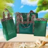 Bolsa de Praia Verde em treliça com Necessaire e Carteira - Imagem 2