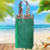 Bolsa de Praia Verde em treliça com Necessaire e Carteira - Imagem 5