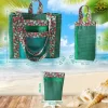 Bolsa de Praia Verde em treliça com Necessaire e Carteira - Imagem 6