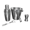 coqueteleira kit de bar premium com 6 peças - balde de gelo - dosador para drinks - pegador de gelo - abridor de garrafas - organizador
