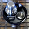 coqueteleira kit de bar premium com 6 peças - balde de gelo - dosador para drinks - pegador de gelo - abridor de garrafas - organizador