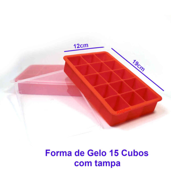 Forma de Gelo 15 cubos em silicone com tampa - Image 2