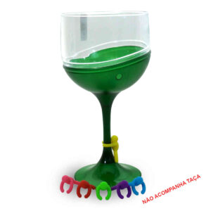 Marcador de silicone para taças de gin vinho e espumante