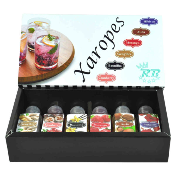 Conjunto 2 - 6 xaropes para drinks, gin tônica e vodka