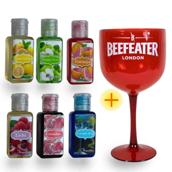 Xaropes para Gin Tônica e Taça Beefeater - drinks soda vodka