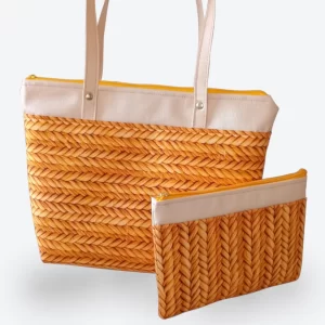 Bolsa Tote feminina palha 3D
