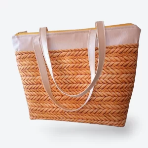 Bolsa Tote feminina palha 3D