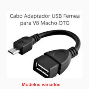 Cabo OTG para entrada V8 de celular e smartphone