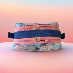 Necessaire Feminina Dupla NKoisas: Design Alegre, Floral, Estruturado e Perfeita para Organizar sua Bolsa